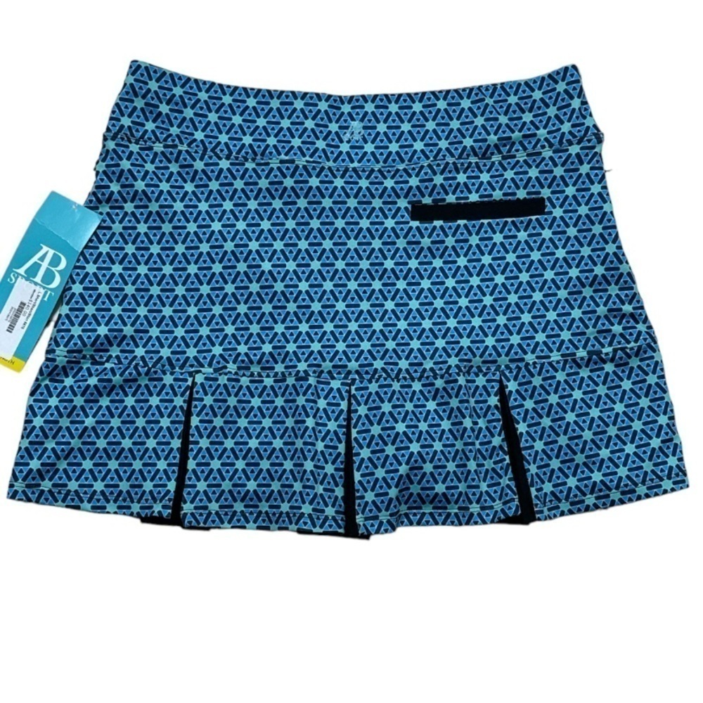 AB Allie Burke Sport Back Pleat Golf/Tennis/Pickle Ball Skort Geometric Print - Picture 2 of 10